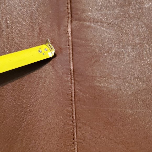 Men's 40 L Brown Leather Jacket - Picture 11 of 14